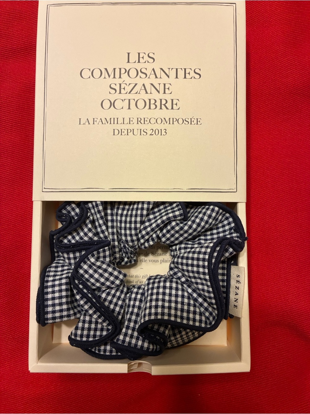 BRAND NEW Navy Gingham Scrunchie